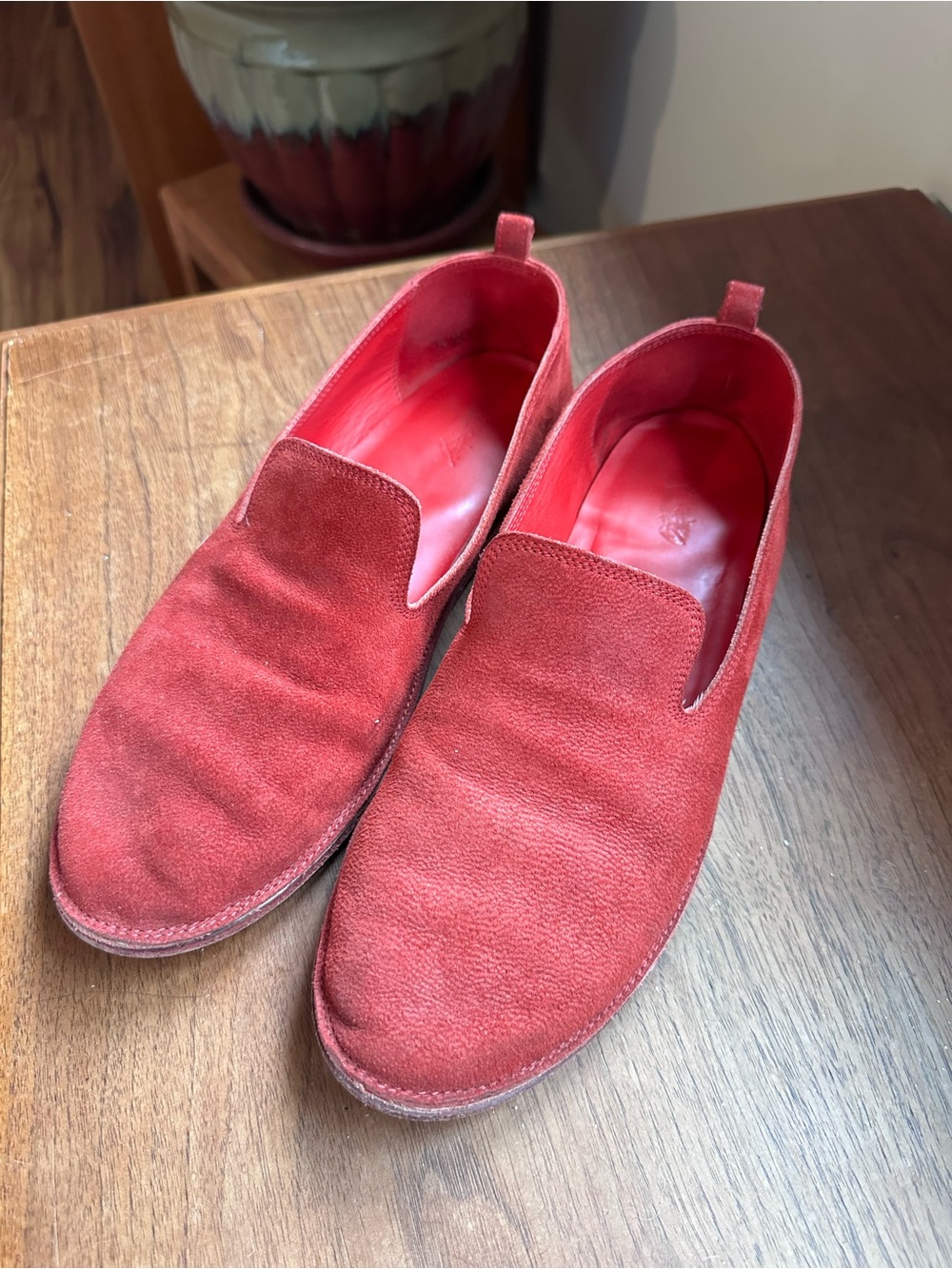 Marsell Vero Cuoio women’s Red Suede Slip-On Loafers